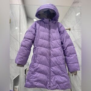 Girls Lands End Fleece Lined Long Puffer Winter Coat / Jacket